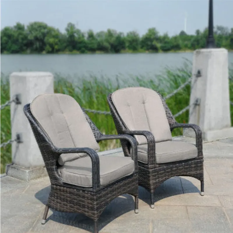 Parma Set of 2 Rattan Garden Lounge Chairs with Cushions