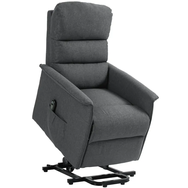 Electric Rise and Recline Armchair with Remote Control - Dark Grey