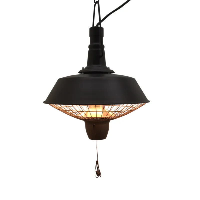 2100W Hanging Ceiling Mounted Halogen Patio Heater - Black