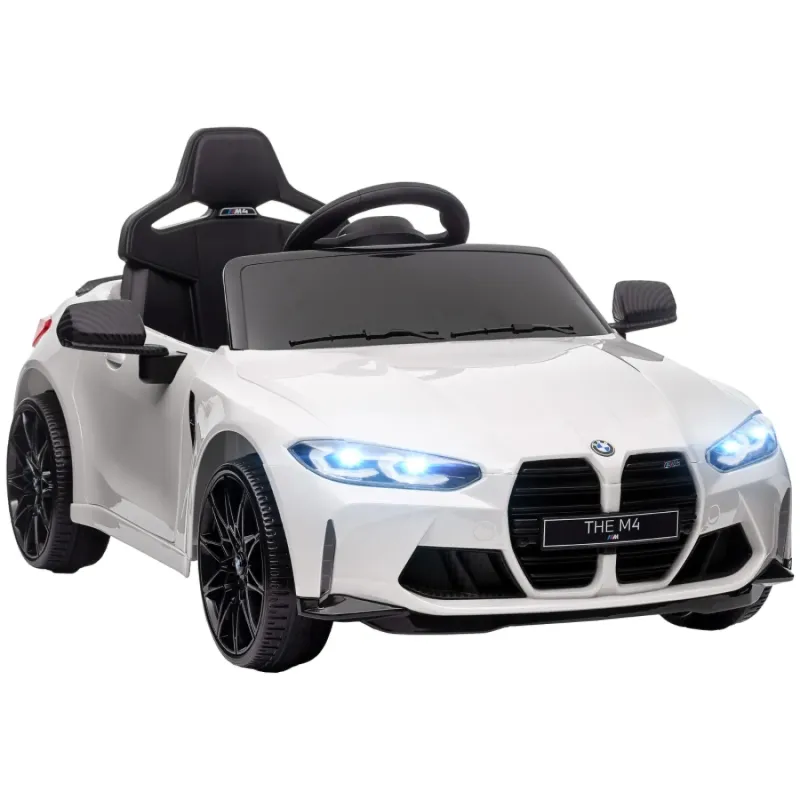 12V BMW M4 Licensed Kids Electric Ride-On Car - White