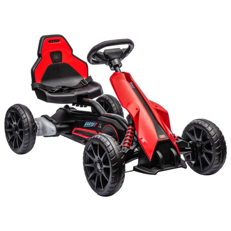 12V Electric Ride-On Racing Go Kart with EVA Wheels - Red