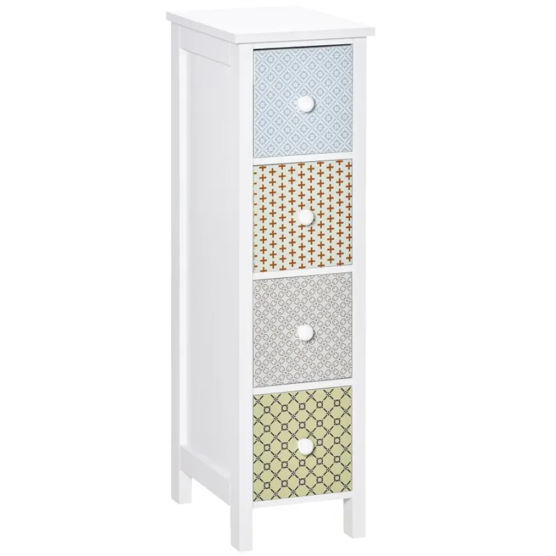 4 Drawer Patterned Slim Chest of Drawers