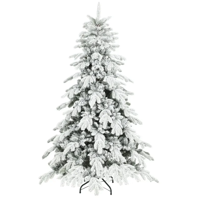 6ft Super Flocked Artificial Christmas Tree - Green/White