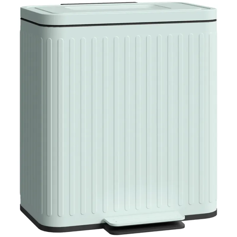 40L Dual Compartment Kitchen Bin with Soft-Close Lid - Green