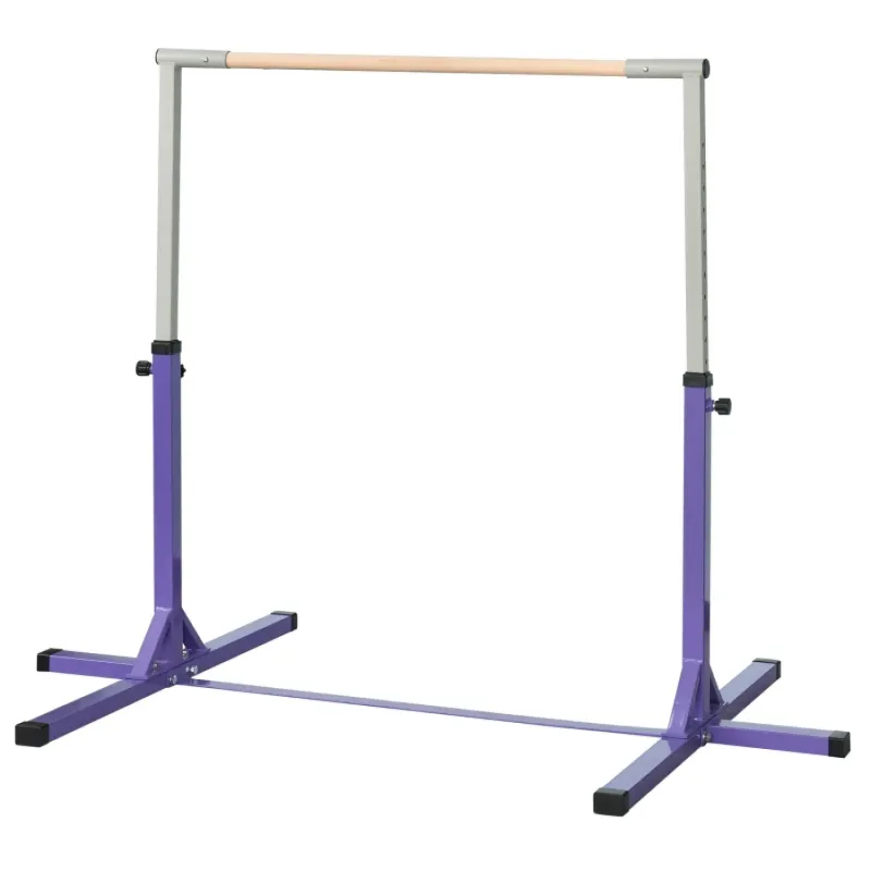Steel Frame Adjustable Gymnastics Bar - Purple