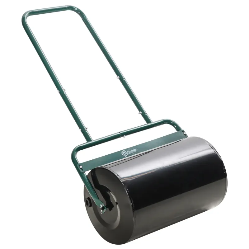 38L Fillable Steel Lawn Roller - Dark Green