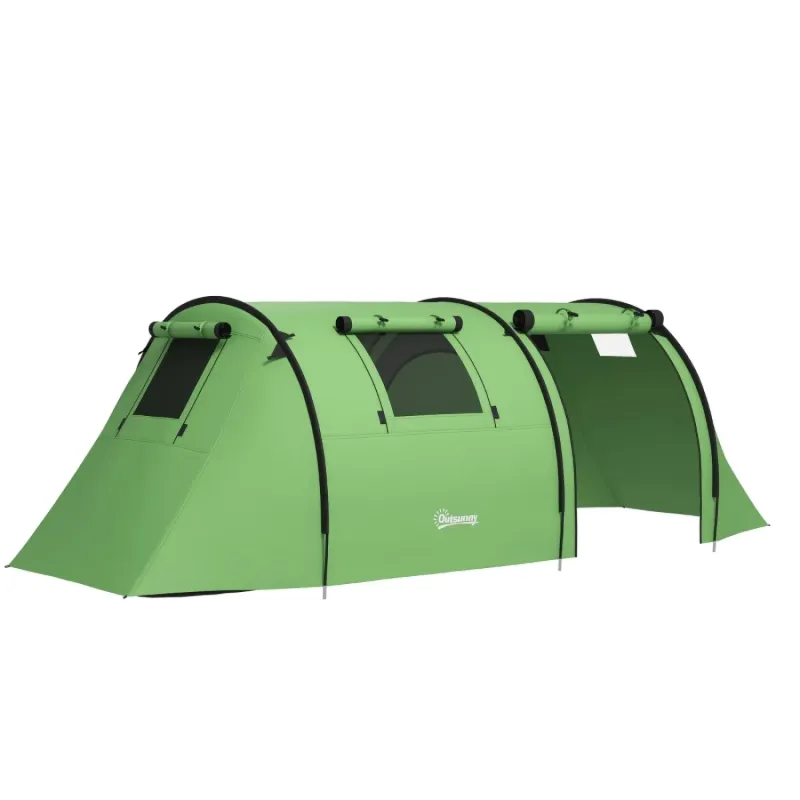 Four Man Two-Room Tunnel Tent - Green