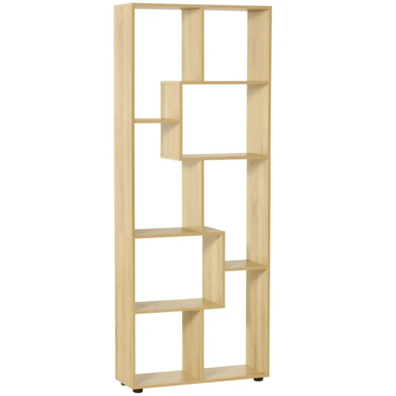 8-Cube Tall Staggered Bookcase, Natural - 178cm