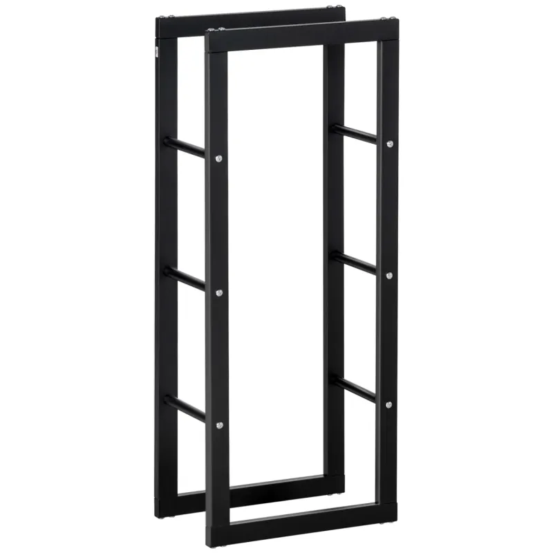 Metal Firewood Log Holder - 100cm, Black