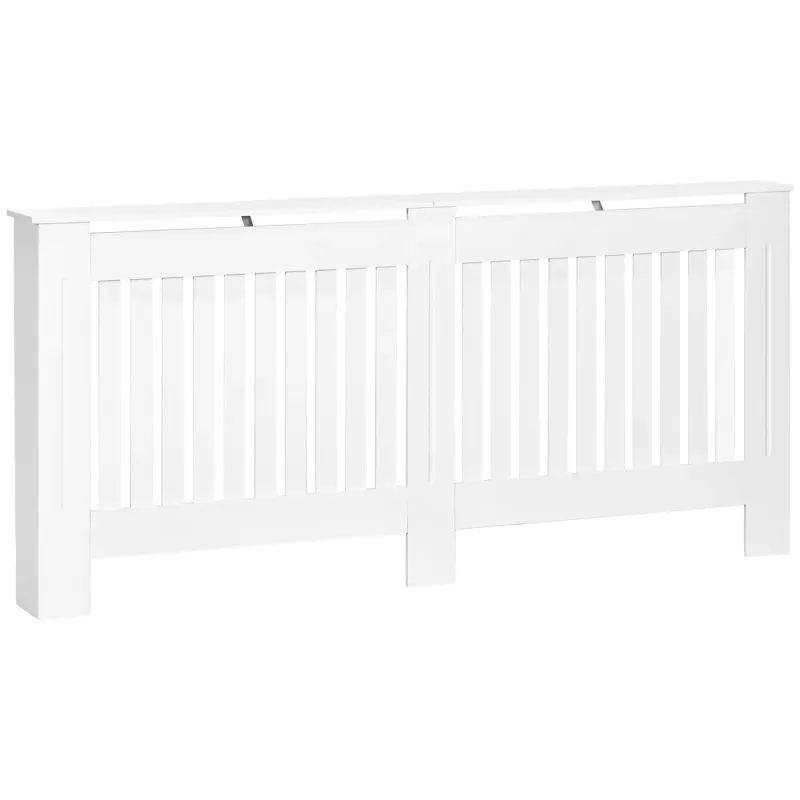 Large Slatted Radiator Cover in White MDF - 172cm