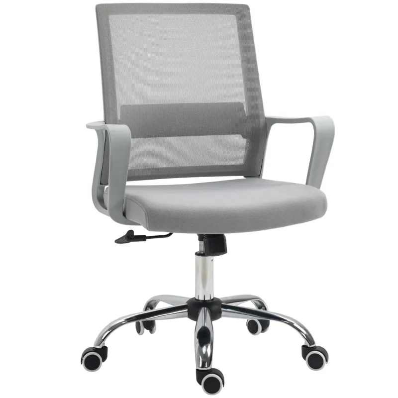 Ergonomic Mesh Office Chair with Adjustable Height - Grey
