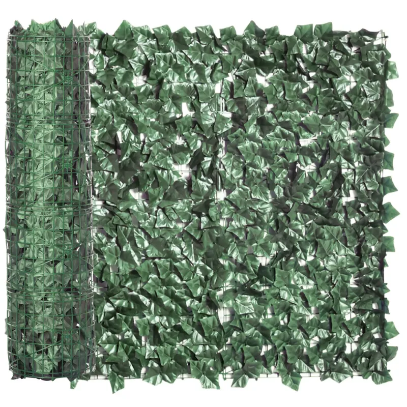 Artificial Sweet Potato Leaf Hedge Privacy Screen 3m x 1m - Dark Green
