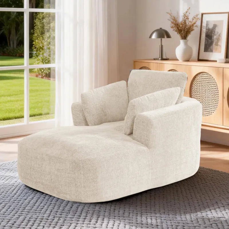 SOFTY Oversized Indoor Lounge Sofa Chair with High-Density Foam - Beige