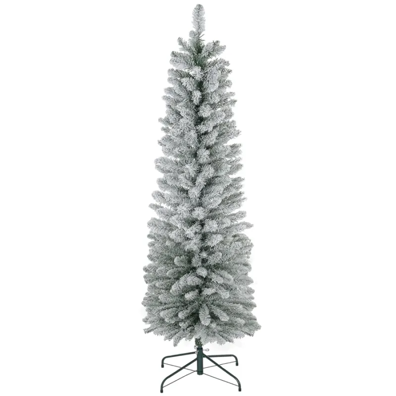 6ft Snowy White Artificial Pencil Christmas Tree