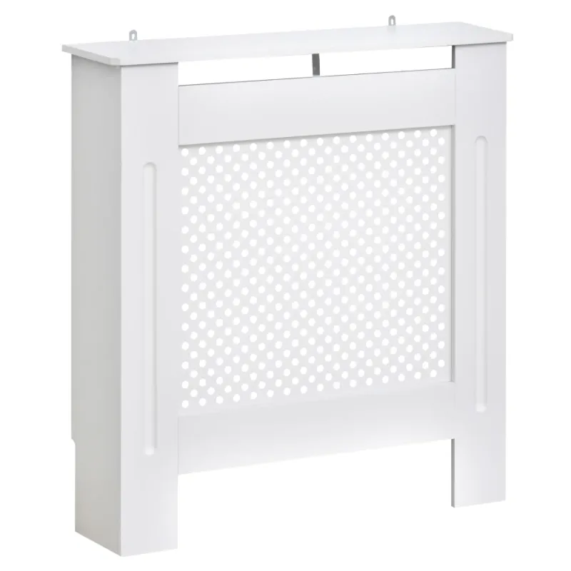 Small White Radiator Cover with Diamond Grill Design