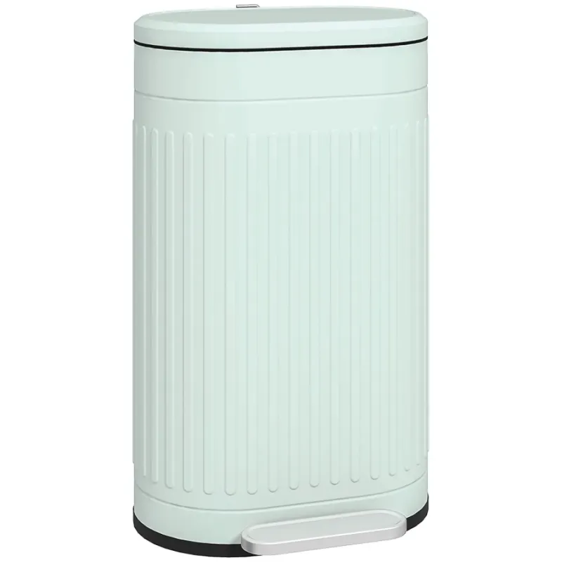 30L Metal Kitchen Pedal Bin with Soft-Close Lid - Light Green