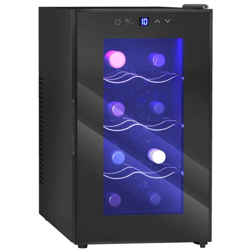 8 Bottle Table Top Wine Cooler Fridge, 17L Capacity, 8-18°C