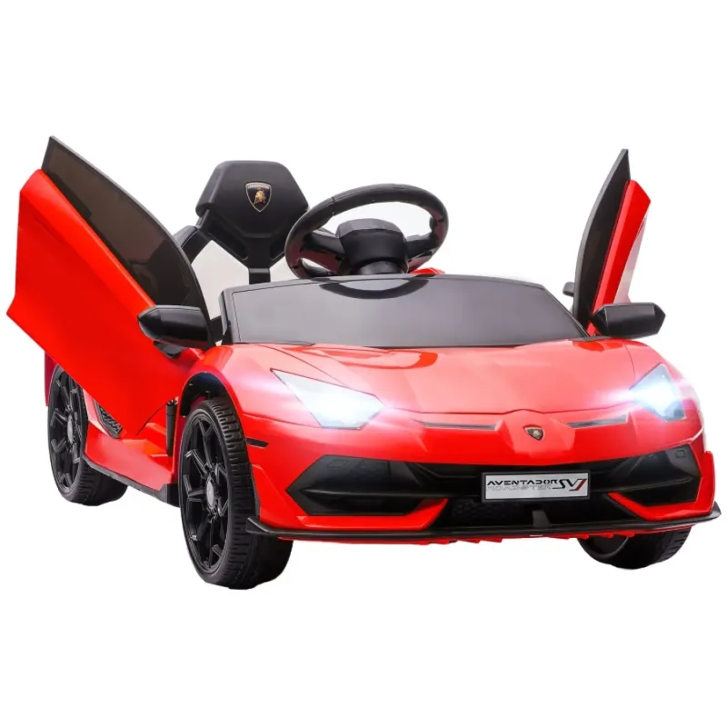 Lamborghini Aventador Licensed 12V Kids Ride On Electric Car with Butterfly Doors - Red
