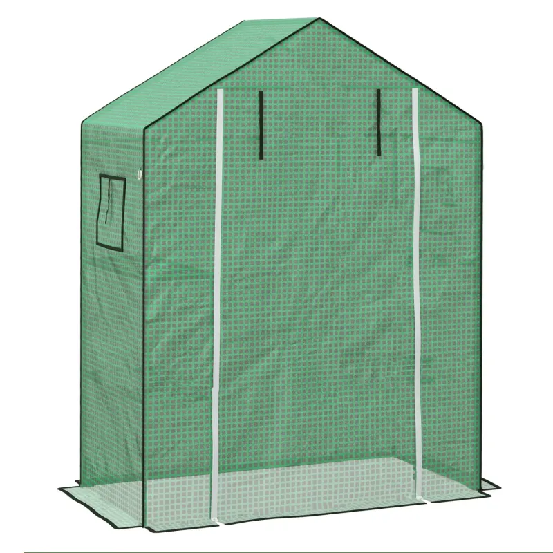 Replacement Walk-In Greenhouse Cover with Windows 140 x 73 x 190cm - Green