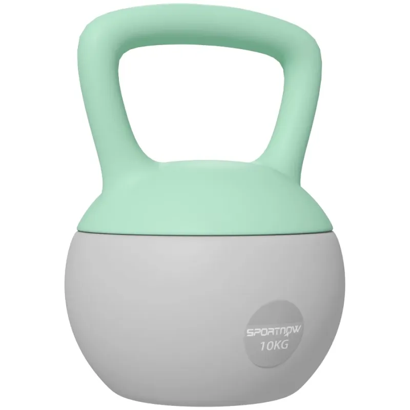 10kg Soft Kettlebell with Non-Slip Handle - Green/Grey