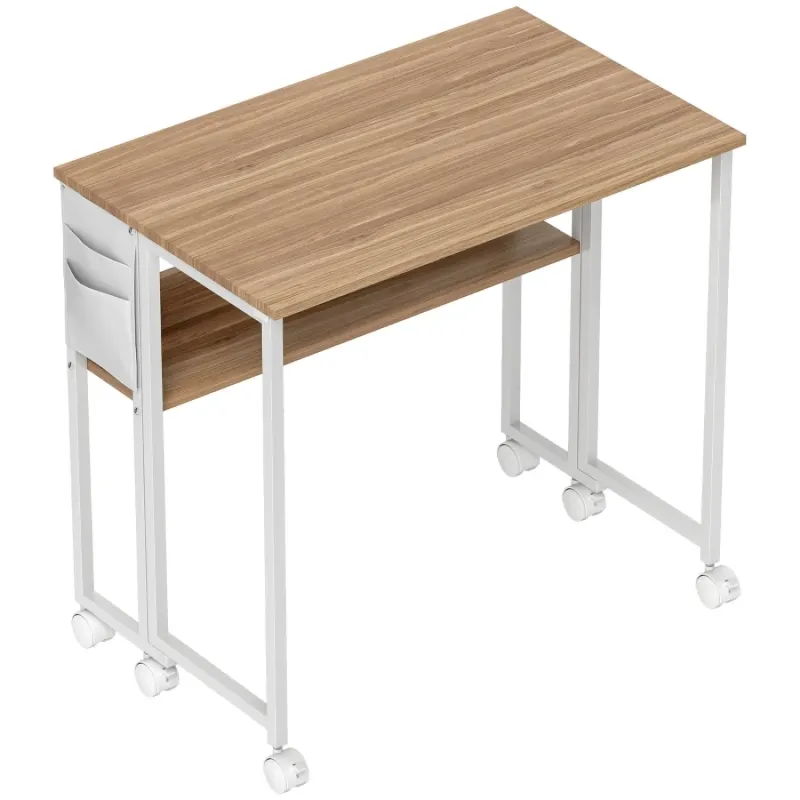 Natural Wood Finish 80cm Drop Leaf Writing Desk