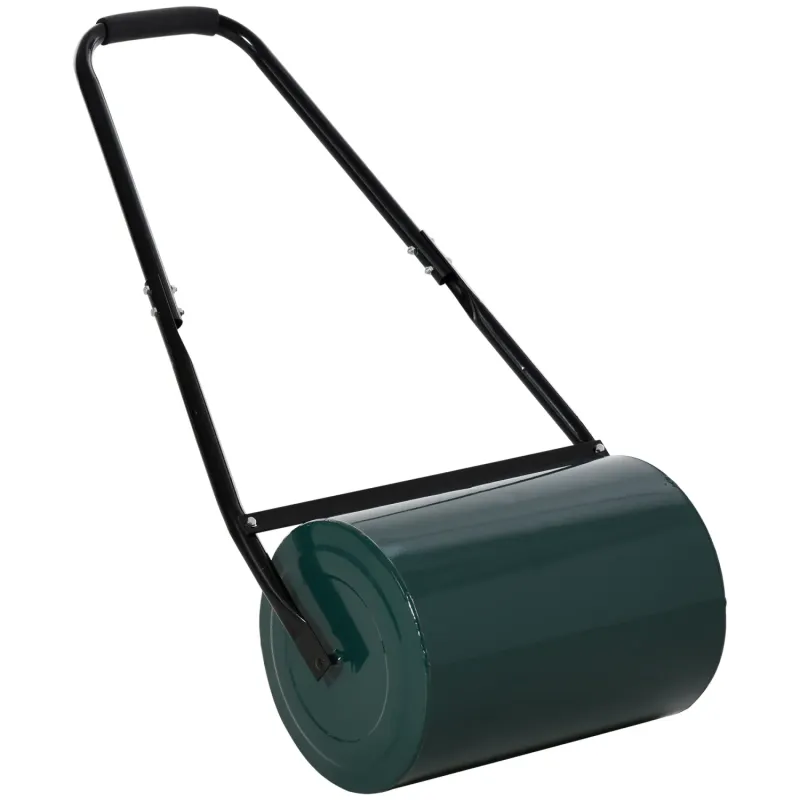 30L Steel Heavy Duty Garden Lawn Roller - Dark Green