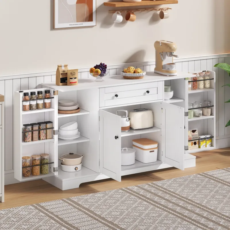 Modern Sideboard, 138cm, with Drawer and Adjustable Shelves