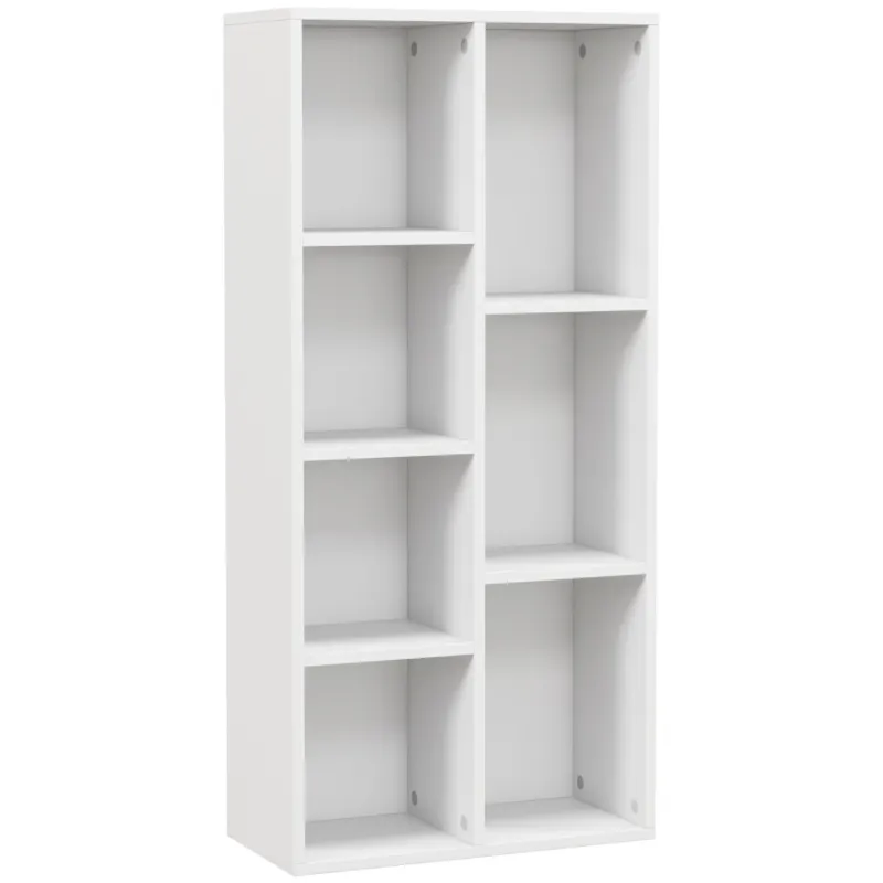 Seven-Cube Bookcase - White Wood Effect