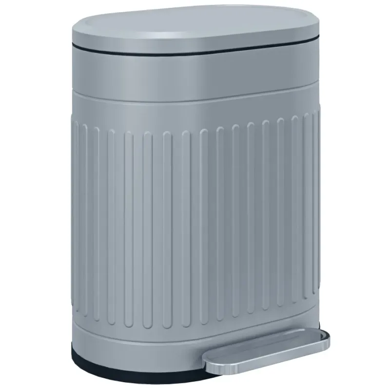 20L Metal Kitchen Pedal Bin with Soft-Close Lid - Grey