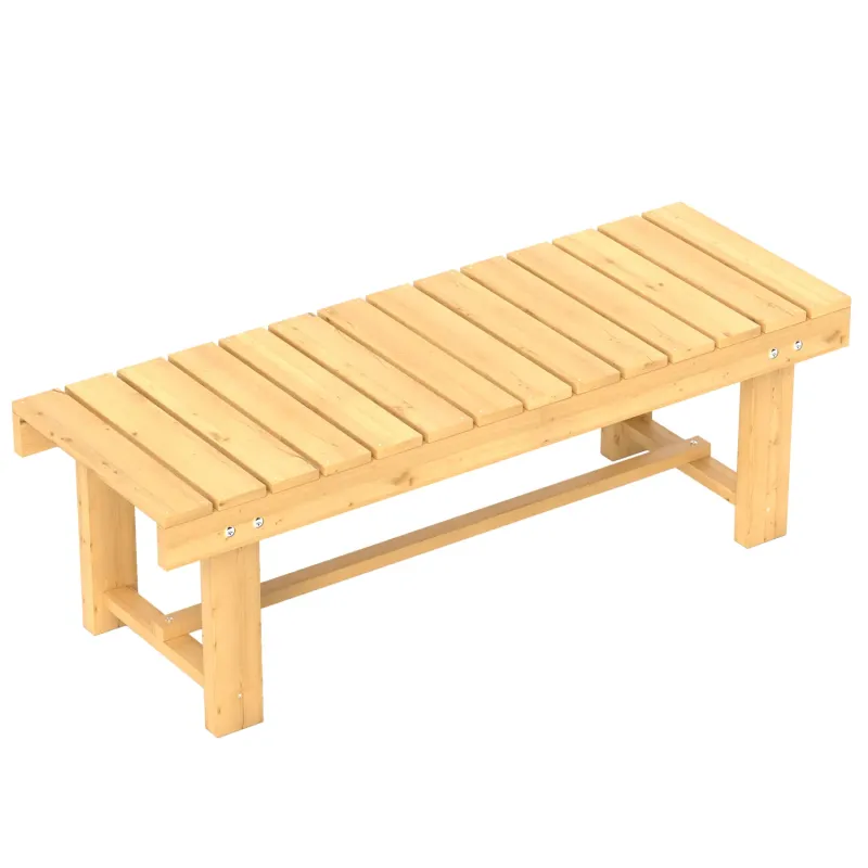 2-Seater Natural Fir Wood Garden Bench - 110cm