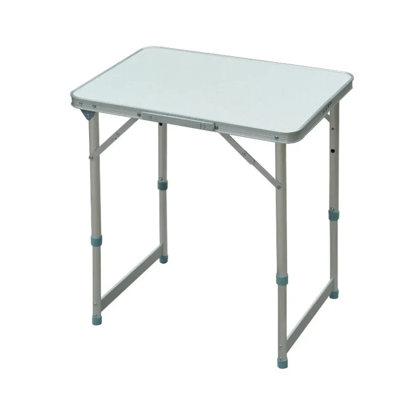 Silver Height-Adjustable Foldable Camping Table, 60cm