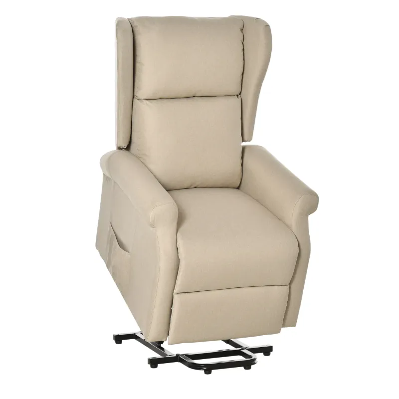  Electric Power Lift Riser Recliner Armchair with Remote Control - Beige