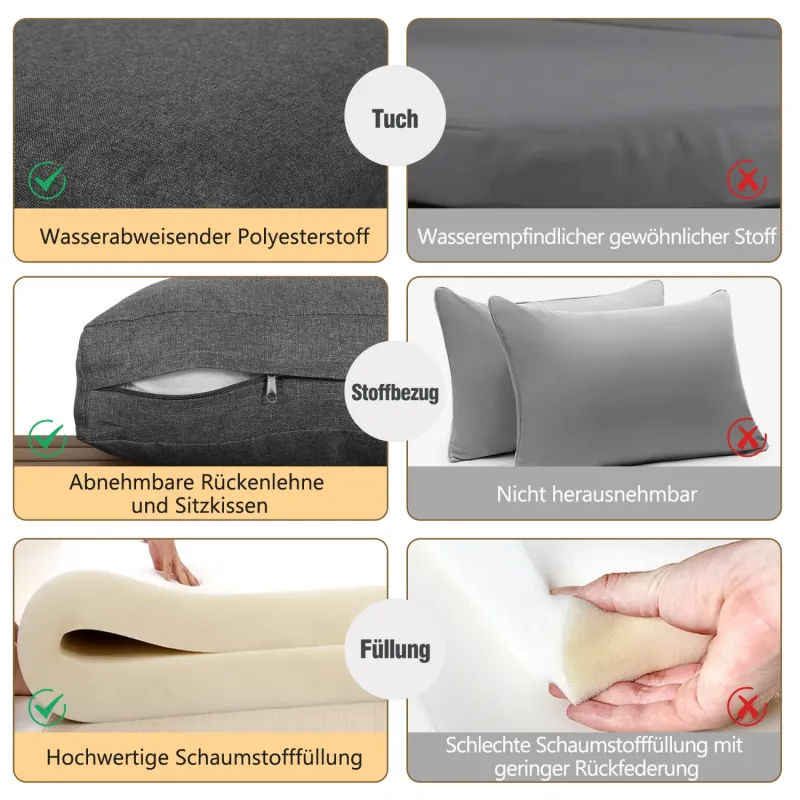 6-7 Seater Outdoor Garden Lounge Set with Ice Bucket Table - Grey