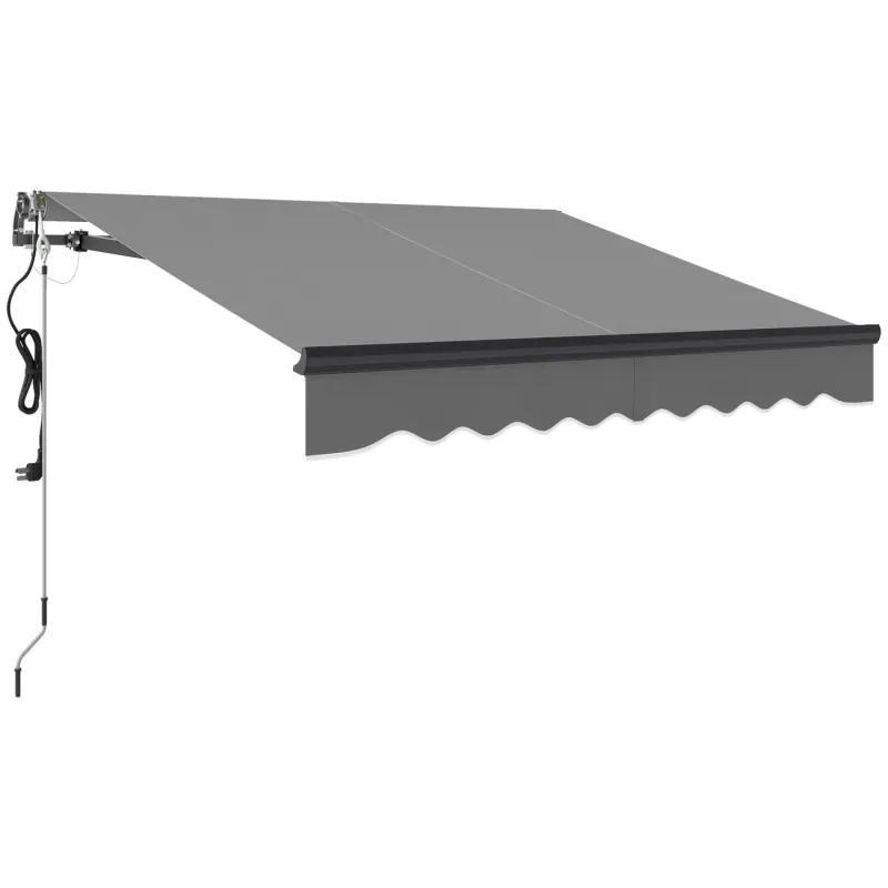  2.5 x 2m Electric Retractable Patio Awning with Remote Control - Dark Grey