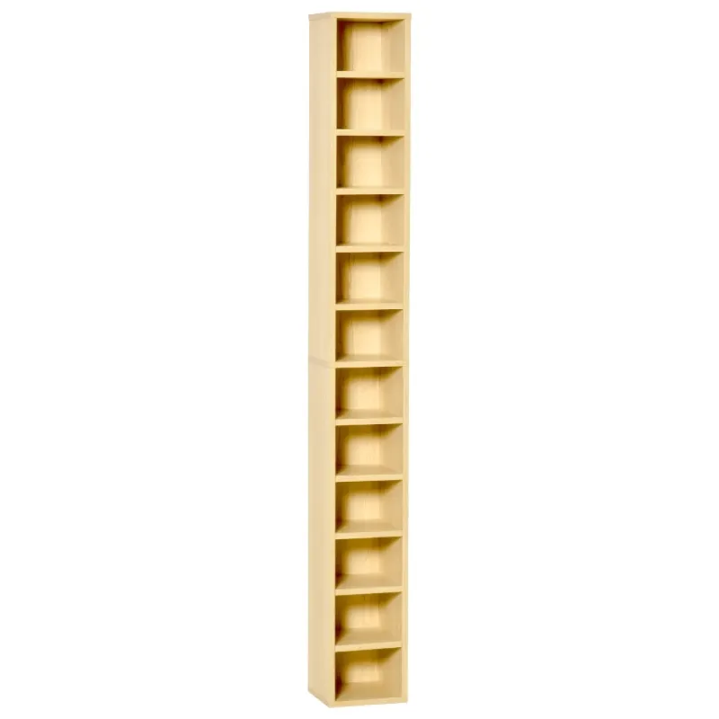 Oak Tone 12 Cube Tall Narrow CD Storage Tower - 204 CD Capacity