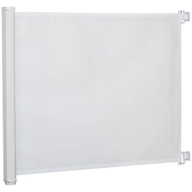 Retractable Mesh Pet Stair Gate - White