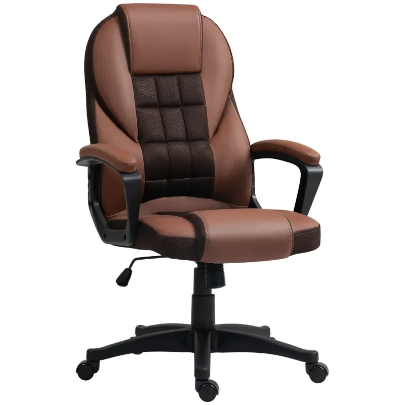 Faux Leather Executive Office Chair - Brown