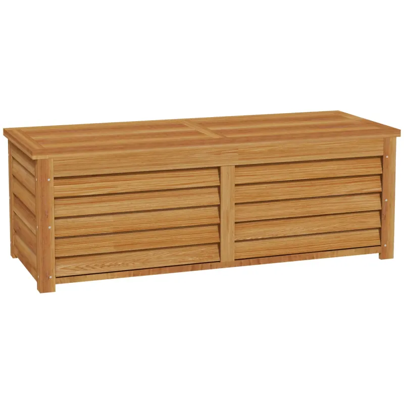 292L Fir Wood Outdoor Storage Box - Light Brown