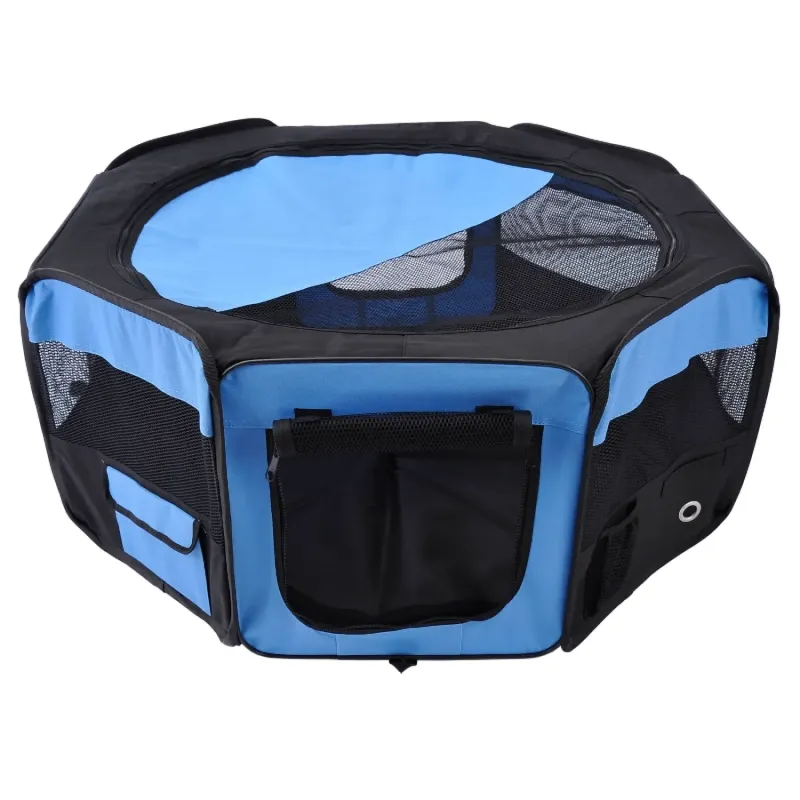 Portable Pet Playpen for Small Animals Ø90cm - Blue