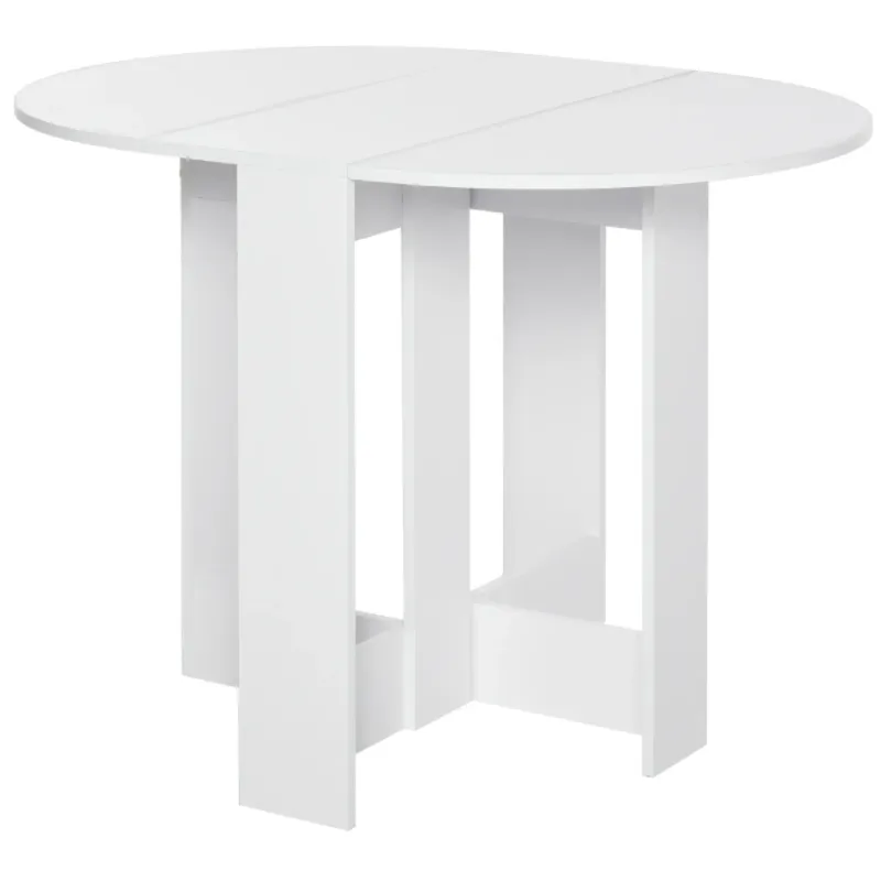 Space-saving Drop Leaf Dining Table - White
