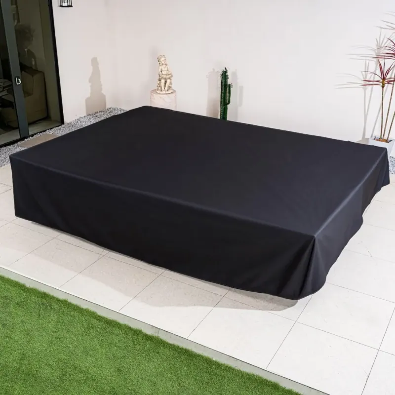 Waterproof Rectangular Garden Furniture Cover - 195 x 129 x 73cm - Black