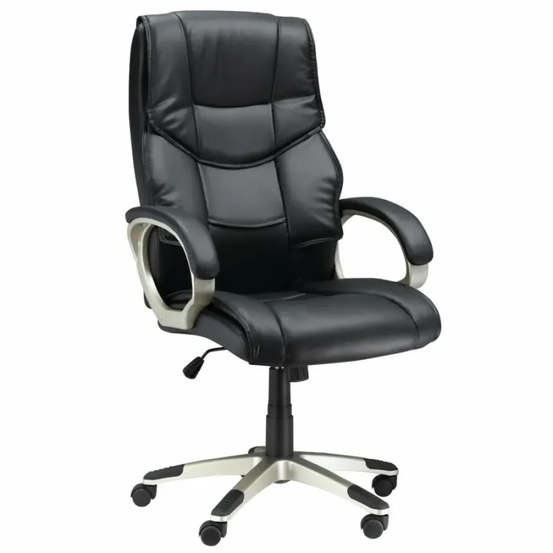 High Back Executive Home Office Chair with Rocking Function - Black
