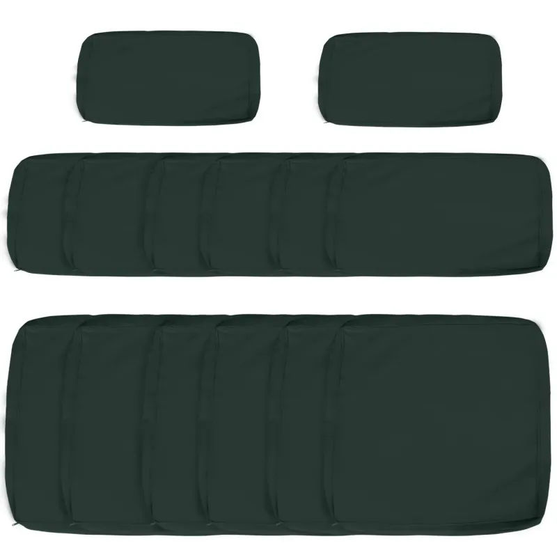 14 Piece Outdoor Garden Cushion Cover Replacement Set - Dark Grey