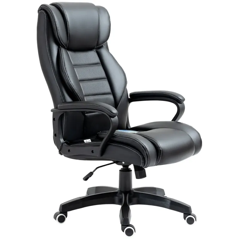 Executive Massage Office Chair with 6-Point Vibration - Black