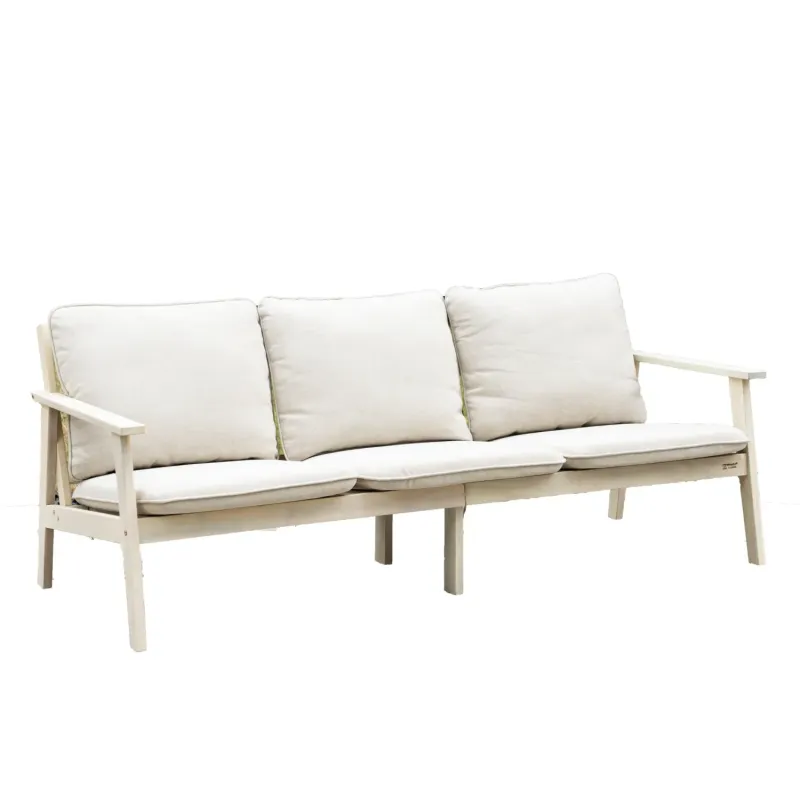 Solara Acacia Wood 3-Seater Garden Sofa with Taupe Rope Detail