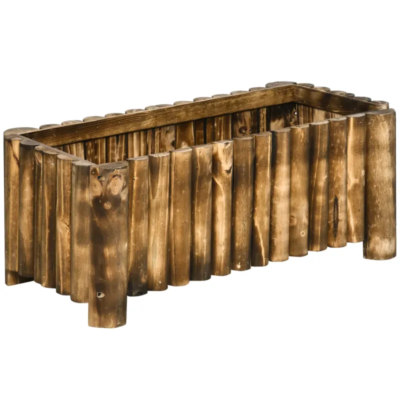 Fir Wood Rectangular Raised Garden Bed - 52L
