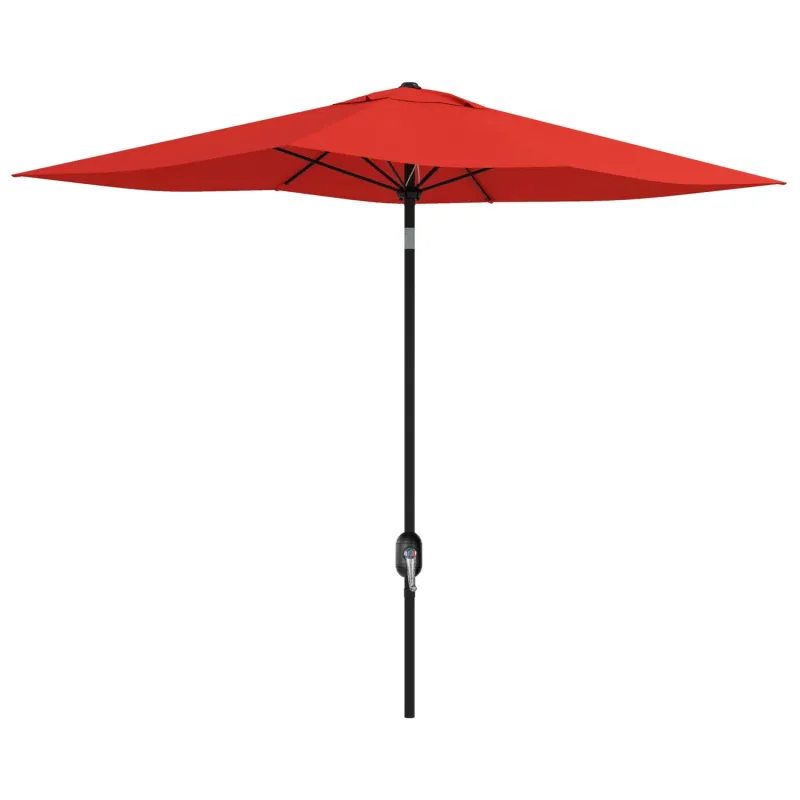 Rectangular Garden Parasol with Crank and Tilt, 2 x 3m - Wine Red