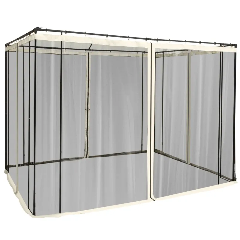 3x3m Universal Gazebo Replacement Mesh Netting, Set of 4 – Beige