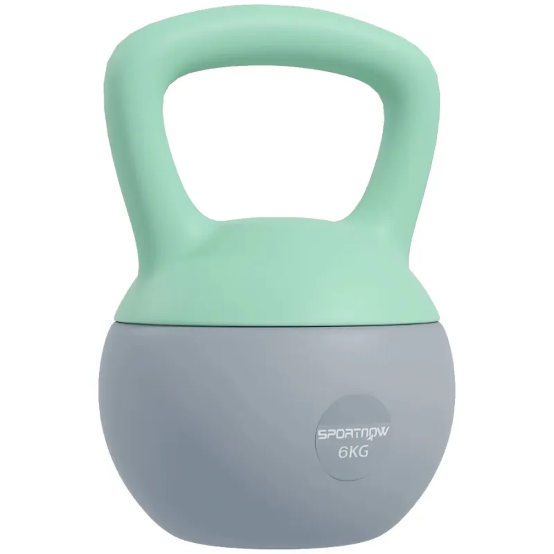 6kg Soft Kettlebell with Non-Slip Handle - Green/Grey