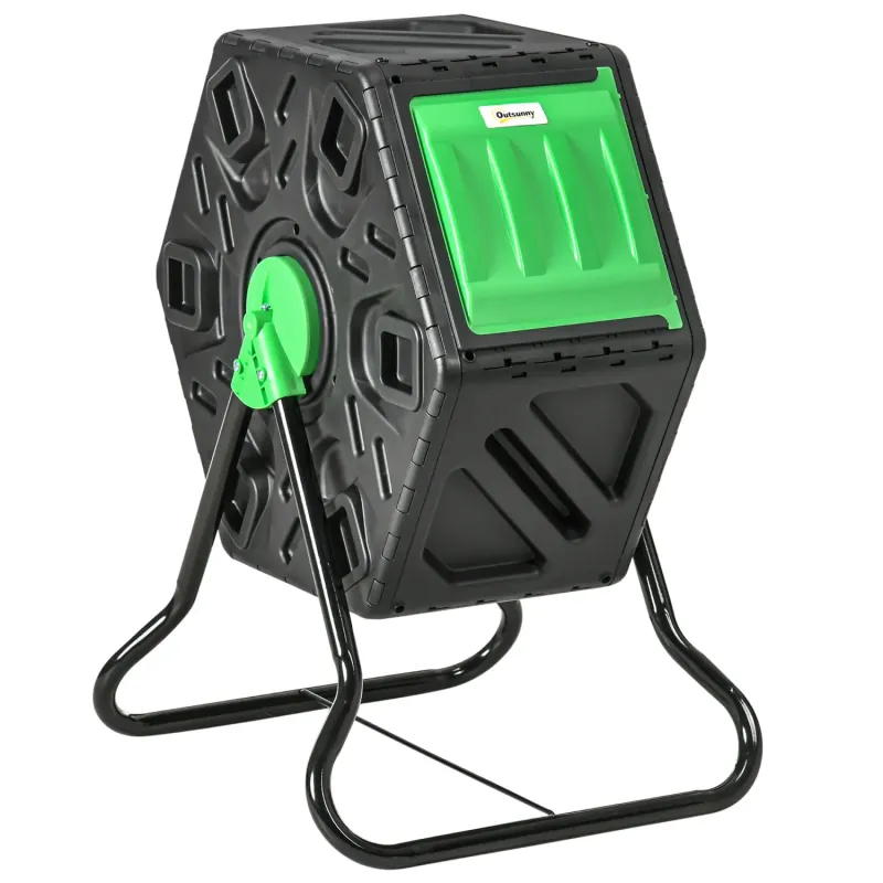 65L Rotating Garden Compost Bin with Steel Legs